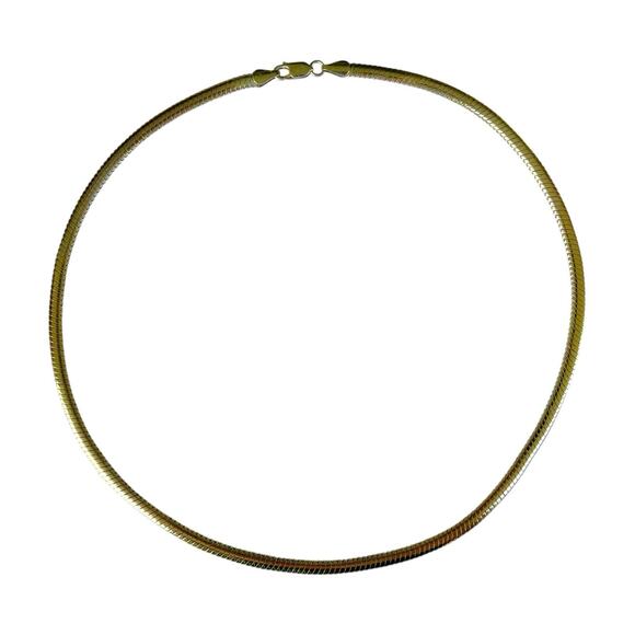 Milor Vintage 925 Sterling Silver Gold-toned Snake Choker Necklace 18” Italy 4mm - Picture 1 of 8